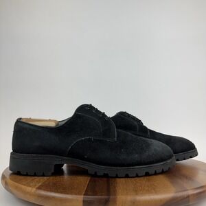 Mens Alden Black Suede Casual Plain Toe Vibram Sole Oxfords Shoes Size 10 B